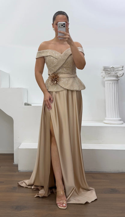 Gold Satin Dress