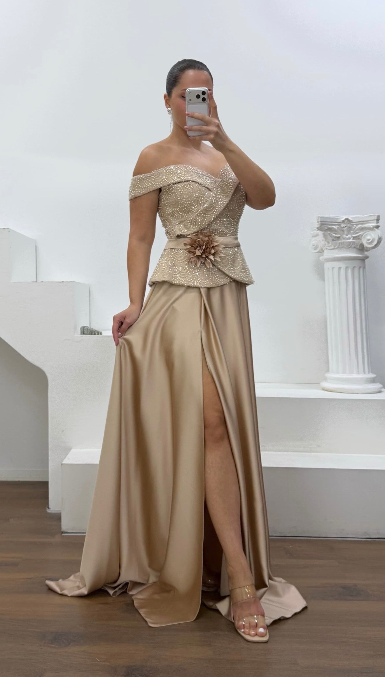 Gold Satin Dress