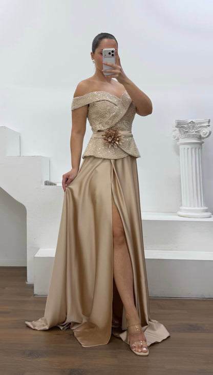Gold Satin Dress