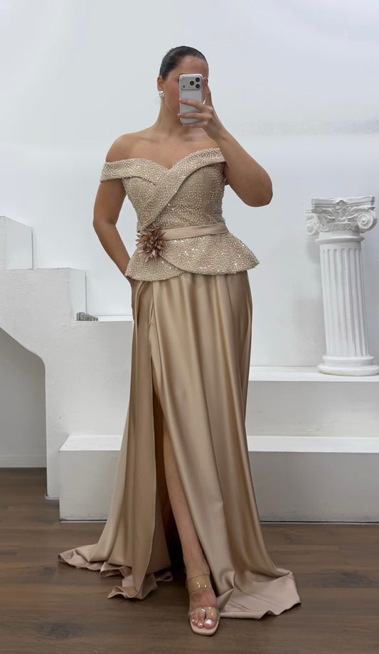 Gold Satin Dress