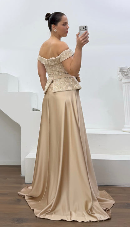 Gold Satin Dress